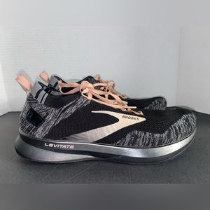 Brooks Levitate 4 Women's SZ 10 Med Running Shoes Black/Grey/Coral 1203351B041
